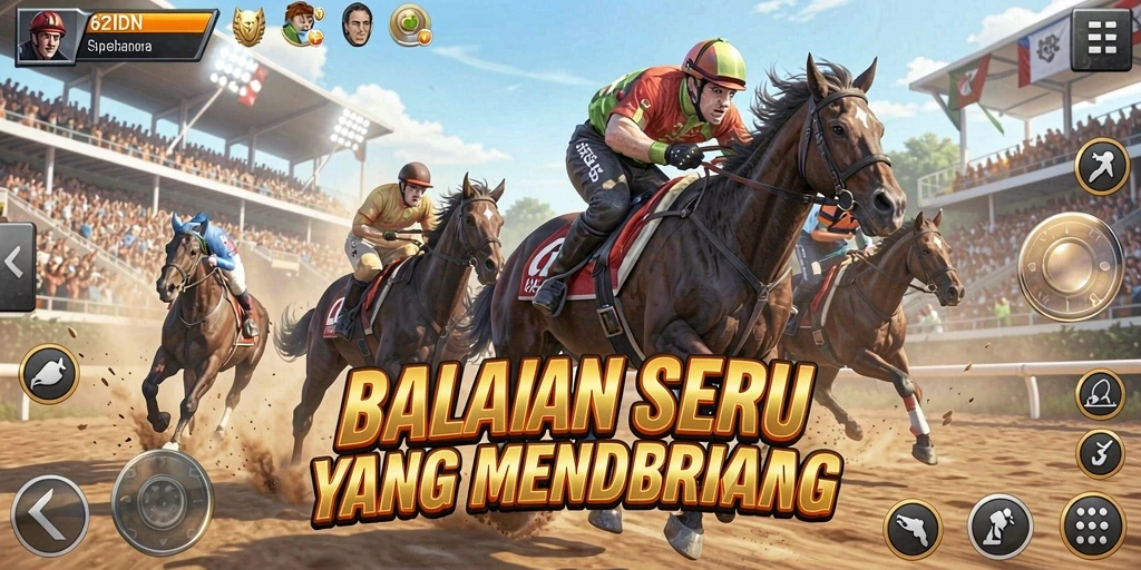 Gameplay balapan mendebarkan di 62IDN dengan mobil yang cepat.