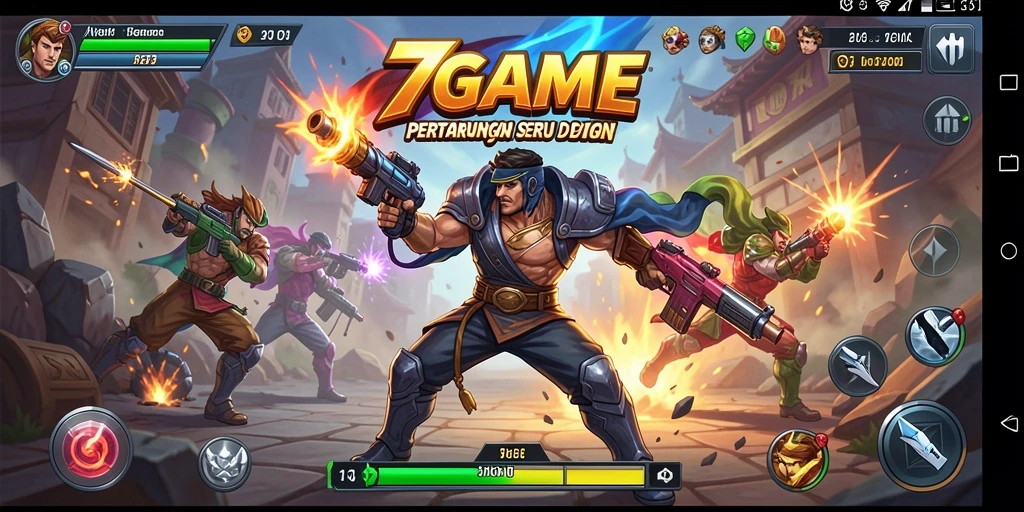 Tampilan gameplay seru di 7GAME dengan aksi pertarungan yang mendebarkan.