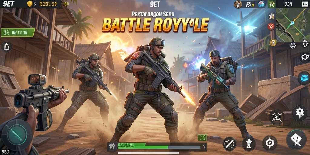 Tangkapan layar dari gameplay seru di 9ET Battle Royale.