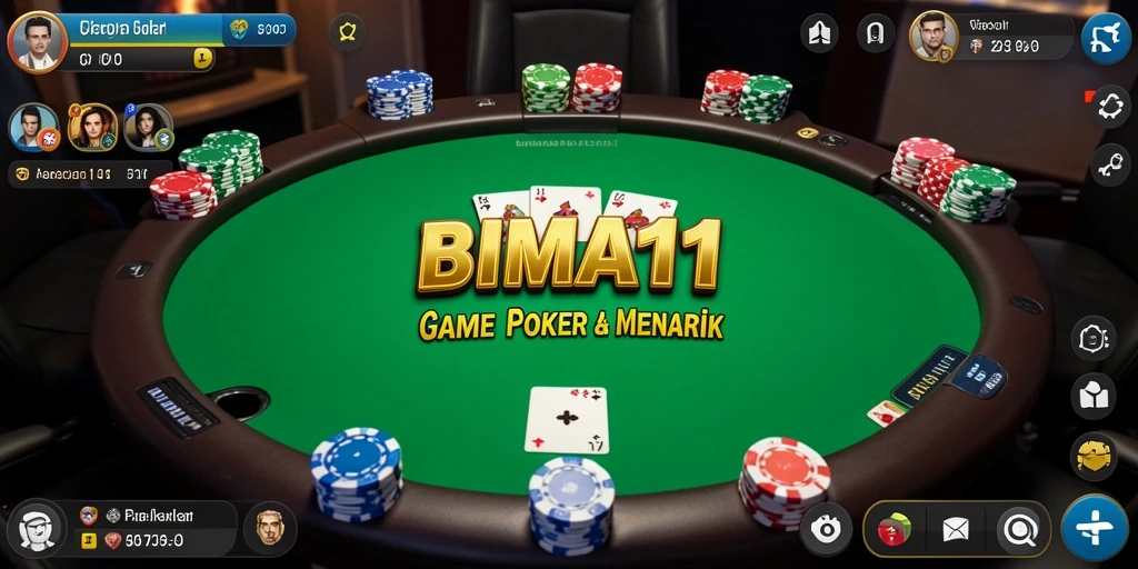 Tampilan screenshot BIMA11 menampilkan momen seru permainan Poker.