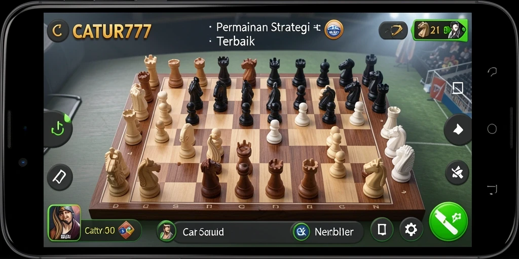 Tangkapan layar dari gameplay catur yang menarik di CATUR777.