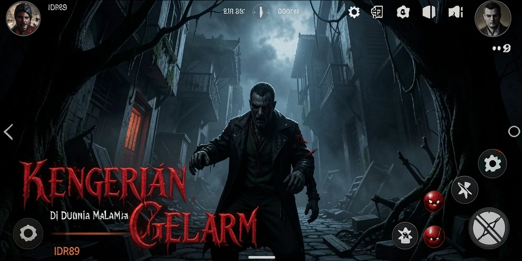 Tangkapan layar gameplay menampilkan suasana mencekam dalam game Horror.
