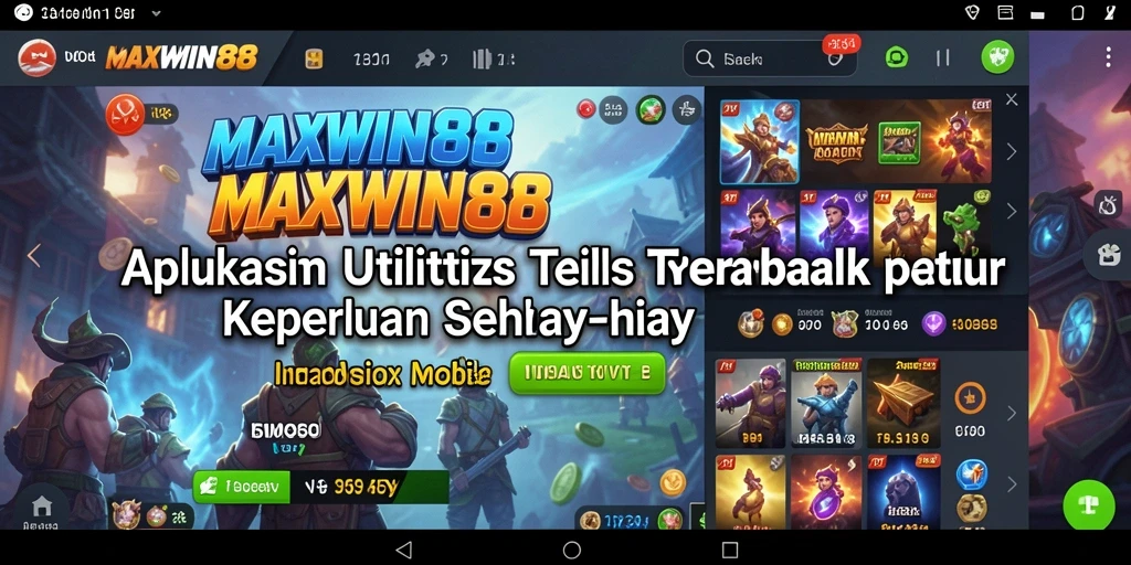 Screenshot utama MAXWIN88 menampilkan antarmuka aplikasi yang user-friendly.