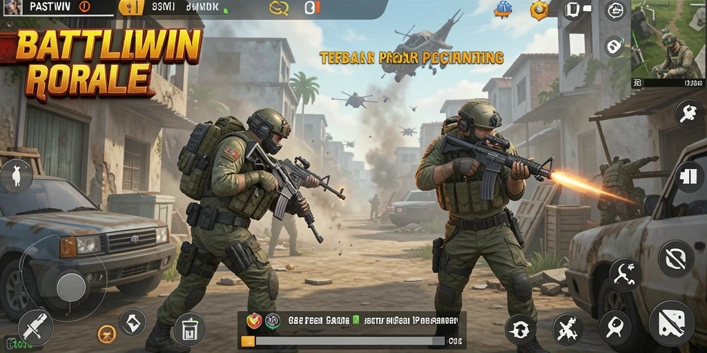 Tampilan gameplay PASTIWIN yang seru dalam momen pertempuran Battle Royale.