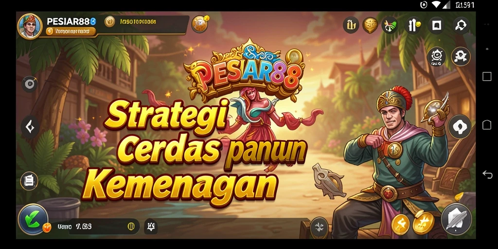 Tangkapan layar utama PESIAR88 yang menunjukkan strategi pertarungan yang intens.