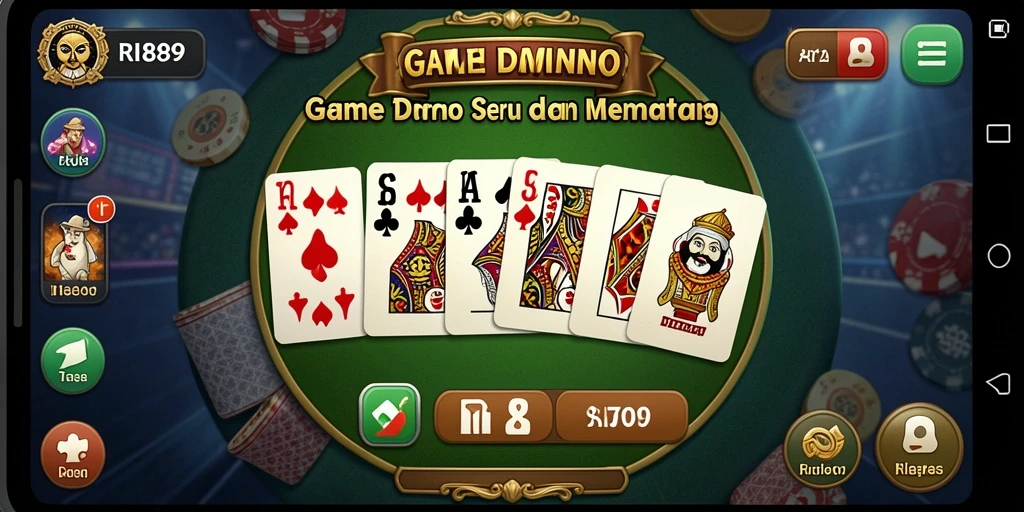 Tampilan gameplay Domino RI889 yang seru dan interaktif.