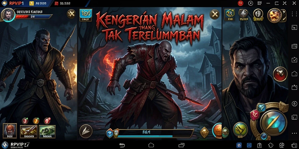 Screenshot gameplay RPVIP1 menampilkan suasana horor yang mencekam.
