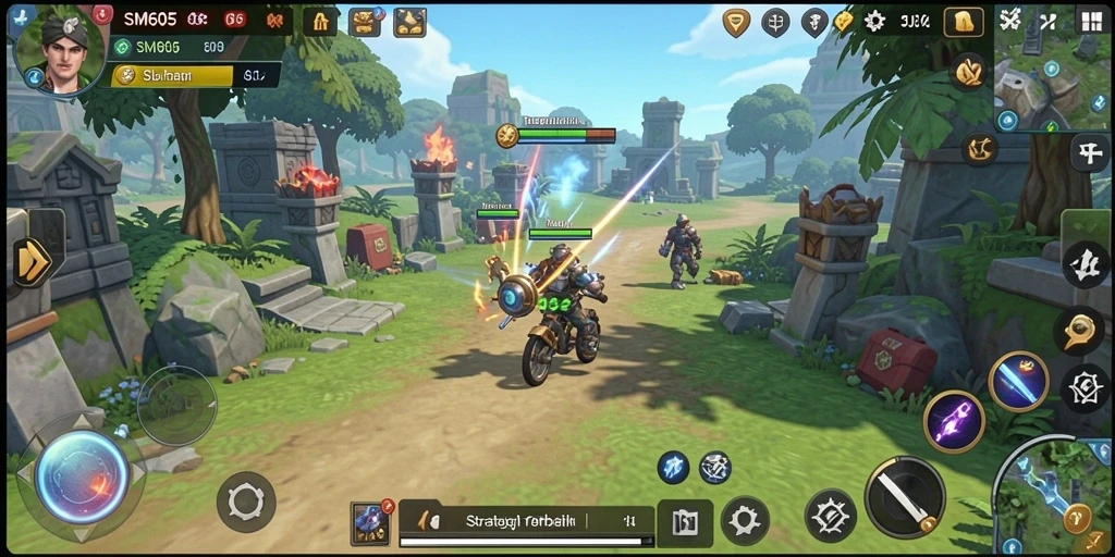 Tampilan gameplay SM605 yang menarik di dalam game SLG.