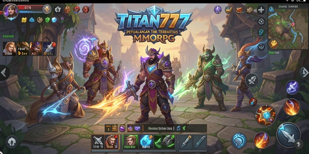 Tampilan gameplay yang memukau di TITAN777 dengan aksi pertarungan yang seru.