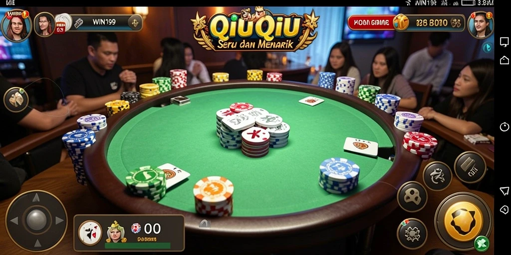 Screenshot gameplay WIN199 menampilkan momen mendebarkan dalam permainan QiuQiu.